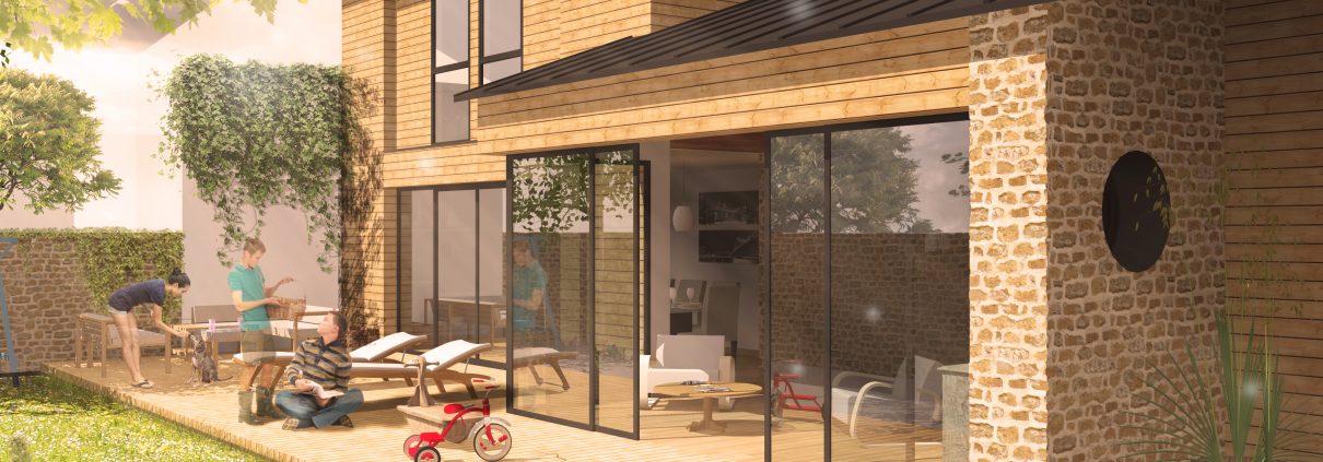 MaisonBeauSoleil.fr-maison-passive-bioclimatique-ossature-bois-paille-JY Gommerel© maisonbeausoleil.fr-les maison passive bioclimatique bas carbone en ossature bois àisolation paille-Concept JY Gommerel créateur d'espace à vivre...